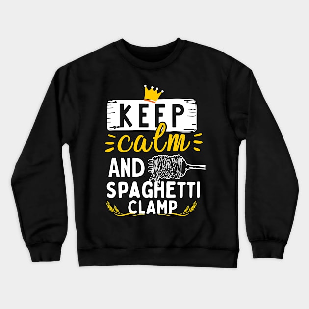 Keep Calm And Spaghetti Clamp Crewneck Sweatshirt by PlayfulPrints